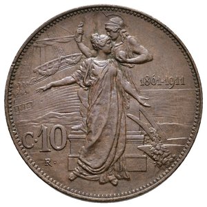 obverse: Regno d Italia - Vittorio Emanuele III - 10 centesimi Cinquantenario 1911 Alta conservazione