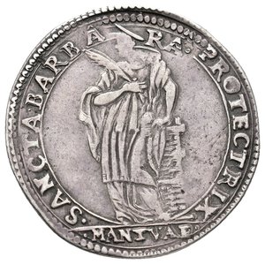 obverse: MANTOVA - Ferdinando Gonzaga   - Periodo Postcardinalizio (1615-1626)Quarto Di Tallero (Giustina) Con Santa Barbara 