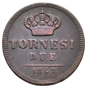 obverse: NAPOLI - Ferdinando II - 2 Tornesi 1842