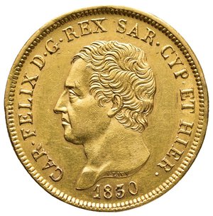 reverse: SAVOIA /Regno di Sardegna - Carlo Felice -80 Lire oro 1830 zecca Genova