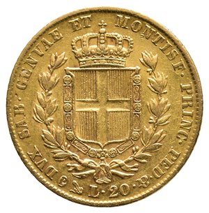 obverse: SAVOIA /Regno di Sardegna - Carlo Alberto - 20 Lire oro 1849 zecca Genova