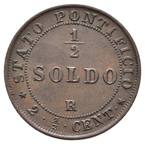 obverse: STATO PONTIFICIO - Pio IX - 1/2 Soldo 1867