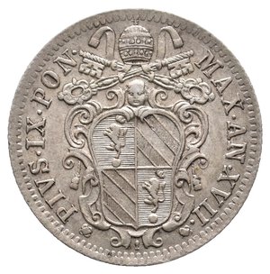 reverse: STATO PONTIFICIO - Pio IX - 10 Baiocchi argento 1863 R