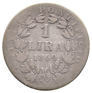 obverse: STATO PONTIFICIO - Pio IX - 1 Lira argento 1869