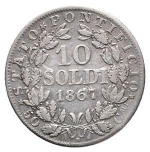 obverse: STATO PONTIFICIO - Pio IX - 10 Soldi argento 1867