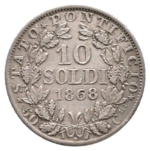 obverse: STATO PONTIFICIO - Pio IX - 10 Soldi argento 1868