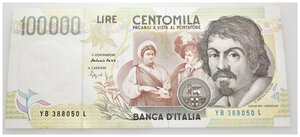 obverse: 100.000 Lire Caravaggio 2° Tipo FDS