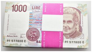 obverse: MAZZETTA 100 Pezzi 1000 Lire Montessori FDS