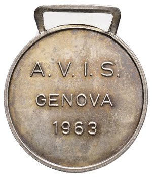reverse: Medaglia AVIS Genova , argento