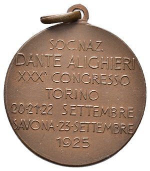 reverse: Medaglia Societa  Dante Alighieri 1925