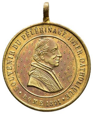 reverse: Medaglia Votiva San Luigi Gonzaga- Leone XIII - diam.26 mm