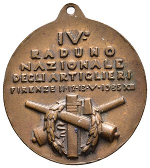 reverse: Medaglia Fascista Firenze , Raduno Artiglieri 1935  - diam.32 mm