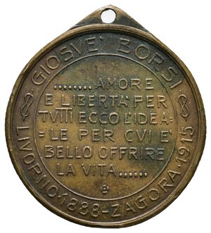 reverse: Medaglia Giosue  Borsi 1915 - diam.27 mm