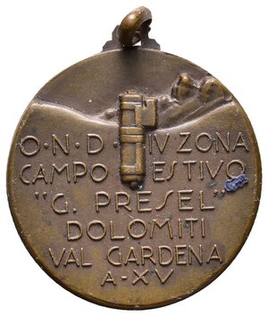 obverse: Medaglia Fascista OND Campo estivo Val Gardena 1936 - diam.29 mm