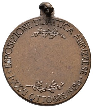 reverse: medaglia esposizione didattica abruzzese 1926