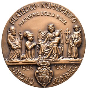 obverse: Medaglia Madonna della Rosa  - Correggio (RE) - 1984 - bronzo - diam.60 mm - Tiratura 115 esemplari