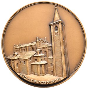 obverse: Medaglia Chiesa di San Francesco - Correggio (RE) - 1976 - bronzo - diam.60 mm - Tiratura 100 esemplari