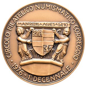 reverse: Medaglia Chiesa di San Francesco - Correggio (RE) - 1976 - bronzo - diam.60 mm - Tiratura 100 esemplari