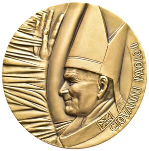 obverse: Medaglia Visita Papa Giovanni Paolo II a Carpi (MO) - 1988 - bronzo - diam.60 mm - Tiratura 300 esemplari