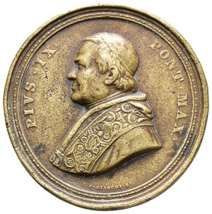 obverse: Stato Pontificio - Pio IX - Medaglia fusione in Bronzo 1869 - grosso modulo diam.80 mm