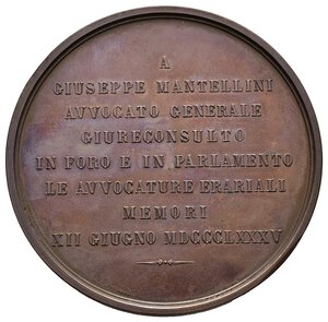 reverse: Medaglia Giuseppe Mantellini - 1885 - diam.60 mm Condizioni ECCEZIONALI