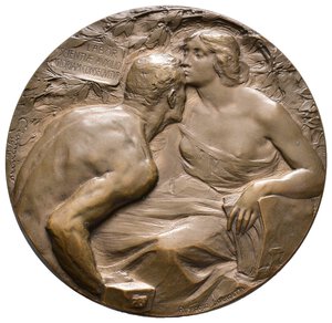 obverse: Medaglia Esposizione Internazionale di Milano 1906 -Nominativa - bronzo - diam.60 mm -  Scatola Originale