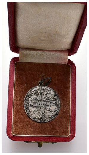 obverse: Medaglia nominativa 1904 con Dante Alighieri - argento - diam.25 mm - scatola originale