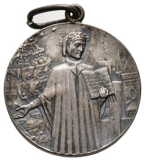 reverse: Medaglia nominativa 1904 con Dante Alighieri - argento - diam.25 mm - scatola originale