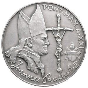 reverse: Vaticano - Giovanni Paolo II - Medaglia Ufficiale argento 1999 - diam.44 mm - 40 gr. In Scatola Originale Ipzs