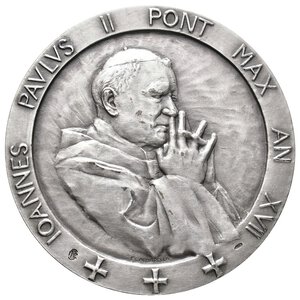 reverse: Vaticano - Giovanni Paolo II - Medaglia Ufficiale argento 1995 - diam.44 mm - 40 gr. In Scatola Originale Ipzs