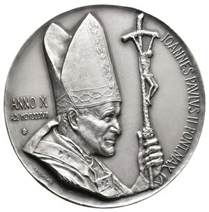 reverse: Vaticano - Giovanni Paolo II - Medaglia Ufficiale argento 1988 - diam.44 mm - 40 gr. In Scatola Originale Ipzs