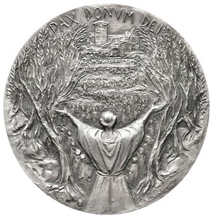 obverse: Vaticano - Giovanni Paolo II - Medaglia Ufficiale argento 1987 - diam.44 mm - 40 gr. In Scatola Originale Ipzs