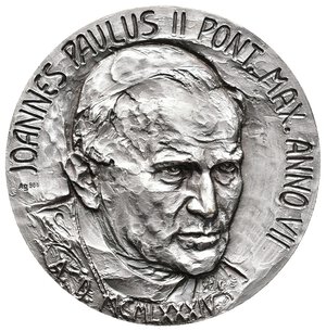 reverse: Vaticano - Giovanni Paolo II - Medaglia Ufficiale argento 1985 - diam.44 mm - 40 gr. In Scatola Originale Ipzs