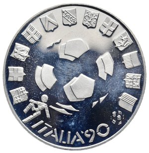 reverse: Medaglia argento Italia  90 - diam.35 mm -18 gr. In scatola originale IPZS