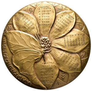 reverse: Medaglia IPZS Calendario 1982 - bronzo - diam.80 mm  - in scatola originale crepata