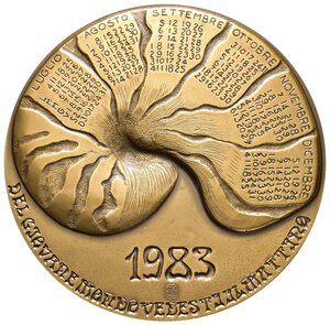 obverse: Medaglia IPZS Calendario 1983 - bronzo - diam.80 mm  - in scatola originale