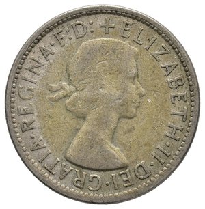 reverse: AUSTRALIA - Elisabetta II -  Florin argento 1957