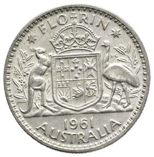 obverse: AUSTRALIA - Elisabetta II -  Florin argento 1961