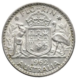 obverse: AUSTRALIA - Elisabetta II -  Florin argento 1962