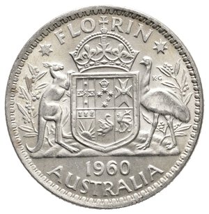 obverse: AUSTRALIA - Elisabetta II -  Florin argento 1960