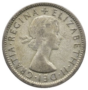 reverse: AUSTRALIA - Elisabetta II -  Florin argento 1954
