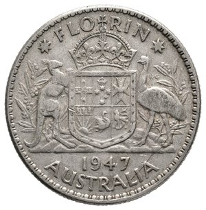 obverse: AUSTRALIA - George VI -  Florin argento 1947