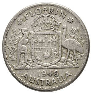 obverse: AUSTRALIA - George VI -  Florin argento 1946