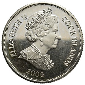 reverse: COOK ISLANDS - Elisabetta II - Dollaro Navi Storiche 2004