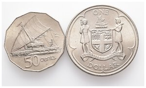 obverse: FIJI - Lotto 2 monete