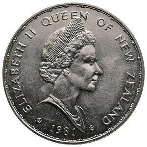 reverse: NEW ZEALAND - Elisabetta II  - 1 Dollar 1981