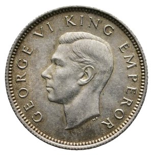 reverse: NEW ZEALAND - George VI  - Six Pence argento 1945