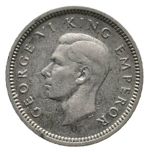 reverse: NEW ZEALAND - George VI  - 3 Pence argento 1939