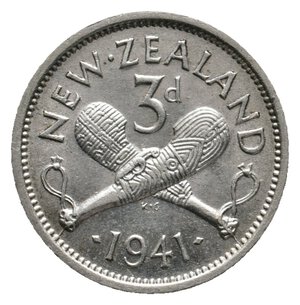 obverse: NEW ZEALAND - George VI  - 3 Pence argento 1941