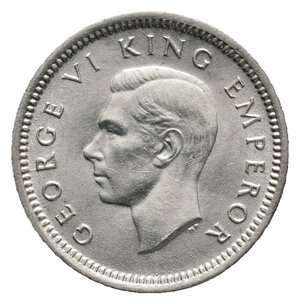 reverse: NEW ZEALAND - George VI  - 3 Pence argento 1942